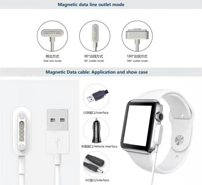 Magnetic pogo pin charging cable
