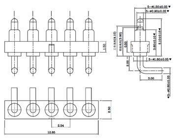 دائیں فرشتہ 5PIN مرد اور خواتین پوگو پن کنیکٹر